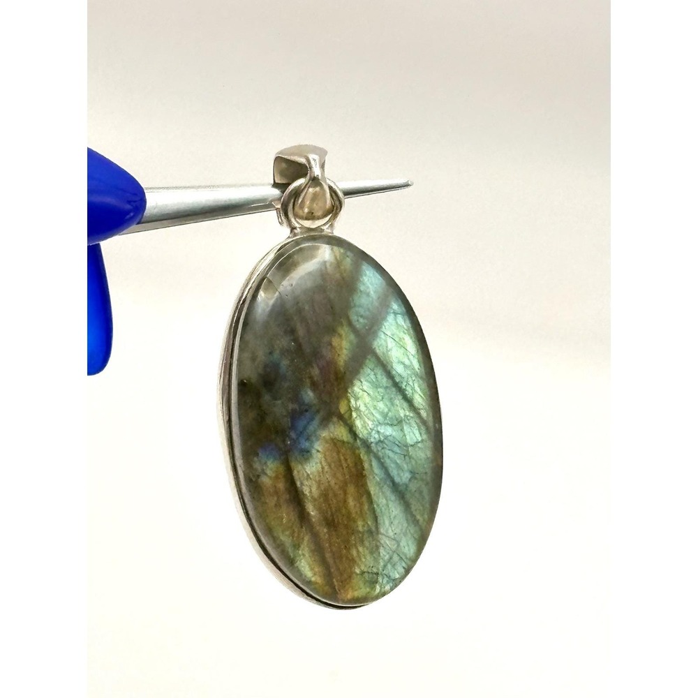 Oval Labradorite Sterling Silver‎ Handmade Pendant